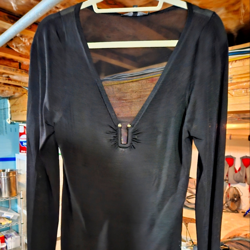 Gucci rayon top with gold hardware